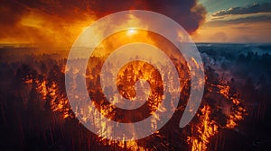 Environmental crisis: forest fires escalate, posing threats on a global scale. photo