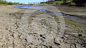 Environmental disaster of the drought of the river