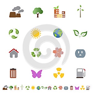 Environmental ecology icon set