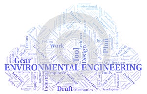 Environmental Engineering typography word cloud create with the text only