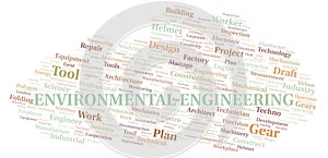 Environmental Engineering typography word cloud create with the text only