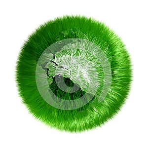 Environmental green grassed earth globe