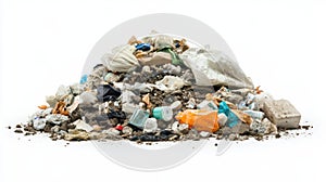 Environmental hazard, a large pile of garbage polluting the natural landscape unsightly