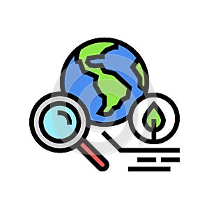 environmental impact assessments color icon vector illustration