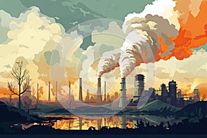 environmental industrial pollution environment AI generated