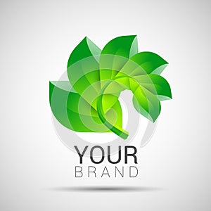 Environmental leaves branch logo Vector eco organic