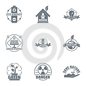 Environmental logo set, simple style