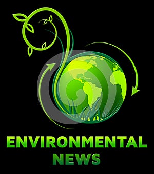 Environmental News Shows Eco Publication 3d Illustration
