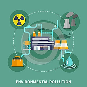 Environmental pollution object vector illustration