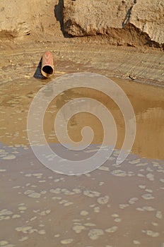 Environmental pollution: wastewater outlet