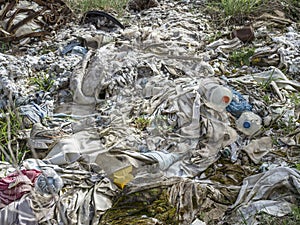 Environmental problem. Wastes which contaminate soils photo