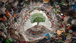 Environmental protection concept. Environmental pollution, a mountain of garbage