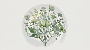 Environmental protection concept, flowers, minimalist illustration
