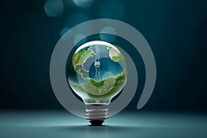 Environmental Protection and Water Conservation Concept with Light Bulb Idea