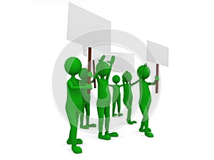 Environmental protestation with posters