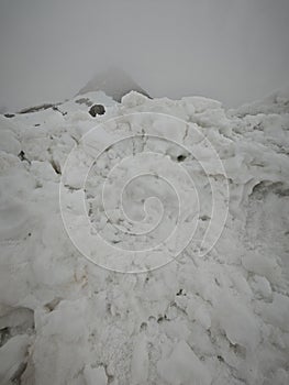 Environmental scene around the snow on top of Jade Dragon Snow Mountain near Lijiang.