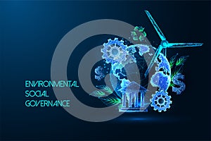 Environmental social governance ESG, sustainable business management values and goals concept photo
