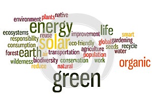 Environmental Word Cloud in Green
