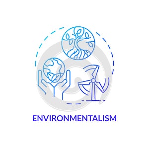 Environmentalism political movement blue gradient concept icon