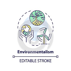 Environmentalism political movement multi color concept icon