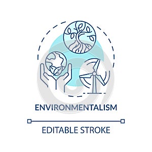 Environmentalism political movement soft blue concept icon