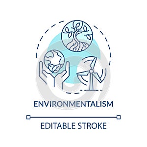 Environmentalism political movement soft blue concept icon photo