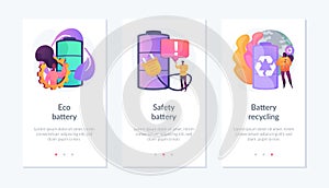Environmentally friendly battery app interface template.