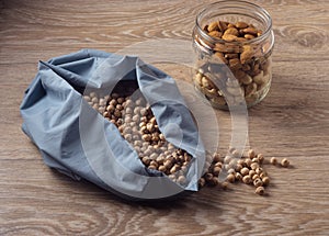 Environmrntal friendly storage with bags and glass jar