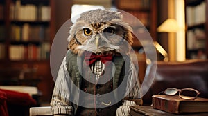 Envision a debonair owl