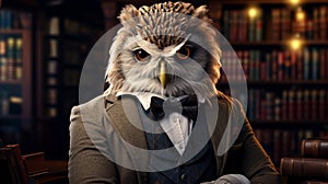 Envision a debonair owl