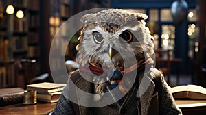 Envision a debonair owl