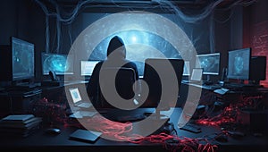 home office vulnerability. generative ai photo