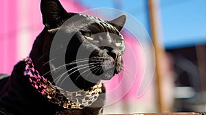 Envision a sleek panther photo