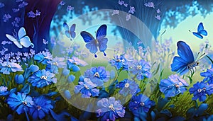 Envol of Butterflies: Illustrative Vector Art Celebrating Nature\'s Beauty AI-Generated Design photo