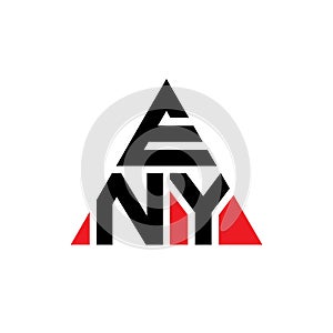 ENY triangle letter logo design with triangle shape. ENY triangle logo design monogram. ENY triangle vector logo template with red
