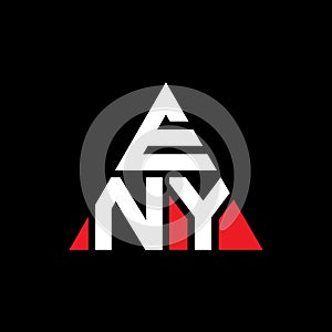 ENY triangle letter logo design with triangle shape. ENY triangle logo design monogram. ENY triangle vector logo template with red