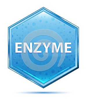 Enzyme crystal blue hexagon button