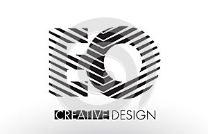 EO E O Lines Letter Design with Creative Elegant Zebra photo