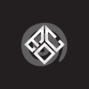 EOC letter logo design on black background. EOC creative initials letter logo concept. EOC letter design