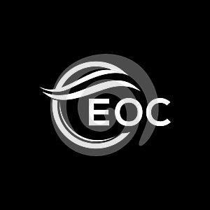 EOC letter logo design on black background. EOC creative circle letter logo concept. EOC letter design