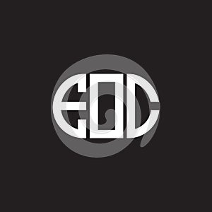 EOC letter logo design on black background. EOC creative initials letter logo concept. EOC letter design