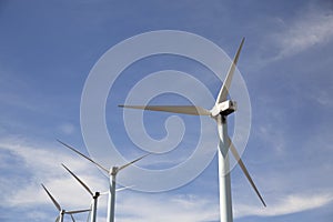 Eolic wind Turbines on a modern windmill farm