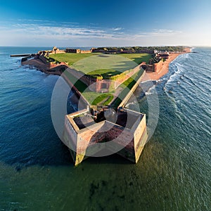 Eoropean sea fort, AI generated