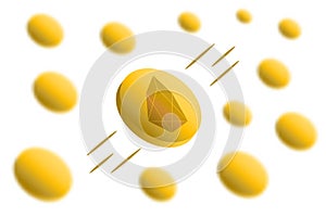 Eos coin cryptocurrency background with gaussian blur effect. photo