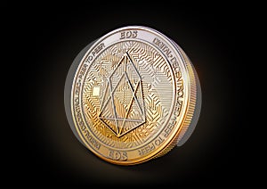 Eos - Cryptocurrency Coin. 3D rendering