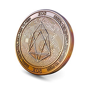 EOS - Cryptocurrency Coin. 3D rendering photo