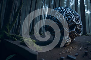 Future vision of artificial intelligence as generative illustration.