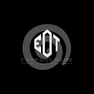 EOT letter logo design with polygon shape. EOT polygon and cube shape logo design. EOT hexagon vector logo template white and