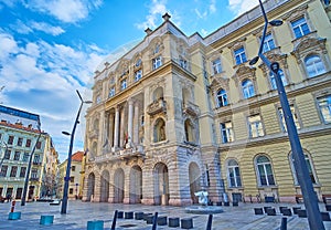 Eotvos Lorand University building in Pest, Budapest, Hungary