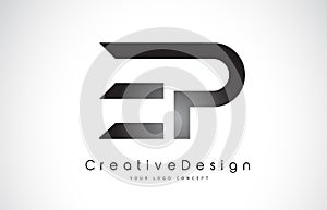 EP E P Letter Logo Design. Creative Icon Modern Letters Vector L